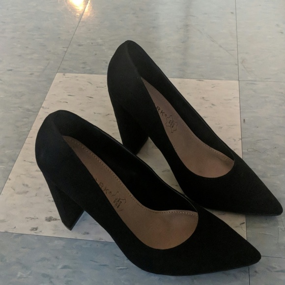 primark black block heels